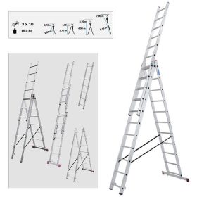 CORDA Sokcélú létra, 3x10 fokos