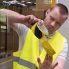 Padlójelölő szalag, DURALINE® BASIC 50/016, visszaszedhető, sárga/fekete
