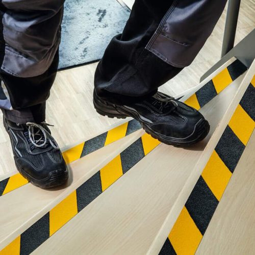 Csúszásgátló szalag, DURALINE® GRIP, 50 mm széles, sárga/fekete