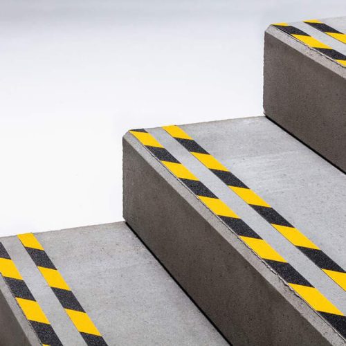 Csúszásgátló szalag, DURALINE® GRIP+, 25 mm széles, sárga/fekete