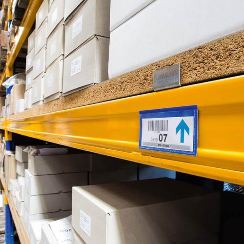 Mágneses logisztikai zseb 100x38 mm, 50db sötétkék