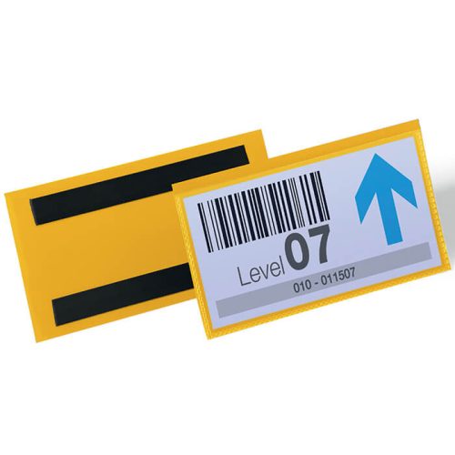 Mágneses logisztikai zseb 150x67 mm, 50db sárga